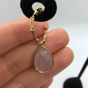 Anthropologie quarts earrings Gold tone + Natural Quartz.NWT